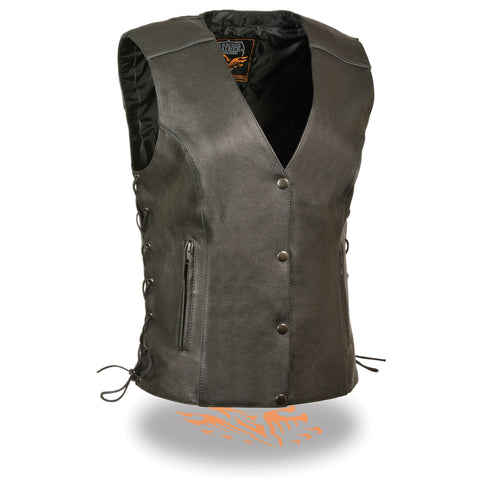 Women's Side Lace Vest w/ Reflective Piping