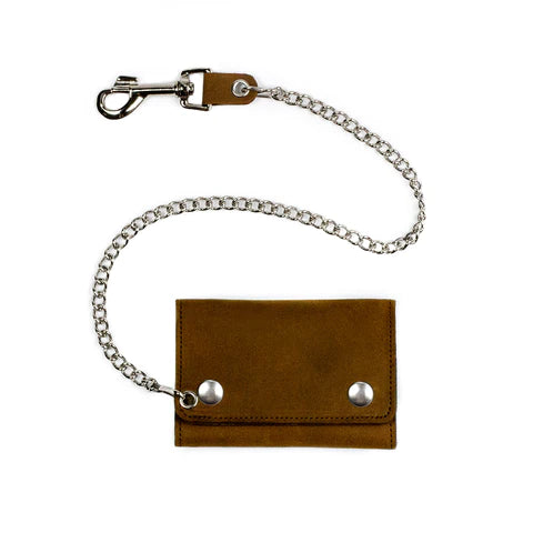 5'' Tri-Fold Wallet W/ Zipper Tan