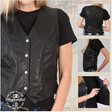 Women's Vivacious Braided Leather Vest USA Made MLVSL5001