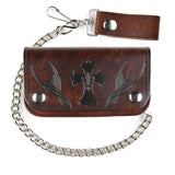6" Antique Finish Cross Biker Wallet AB412-198