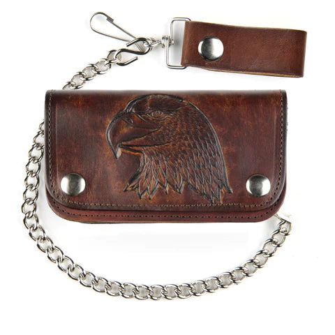 6'' Eagle Head Biker Wallet-Antique