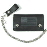 6" Biker Wallet US Grey Flag