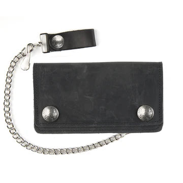 6" Biker Wallet- w/ Indian Head Nickel Snaps