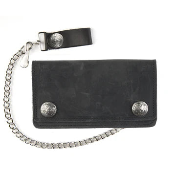 6" Biker Wallet- w/ Buffalo Nickel snaps