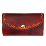 Antique Finish Ladies Organizer Wallet Border Scroll