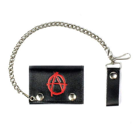 4" TRI-FOLD WALLET W/ CHAIN- ANARCHY