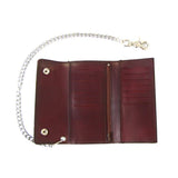 Antique Finish Credit Card Bi-Fold Wallet W/ Chain 7" W/ Buffalo Nickelsna
