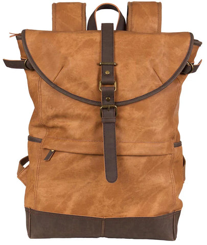 Canvas & Faux Leather Backpack B716