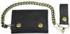 Soft Grain Tri-Fold Wallet w/Antique Brass Snaps & Chain
