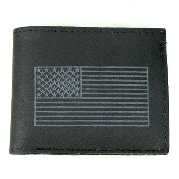 Embossed Slim Billfold - US Flag Grey