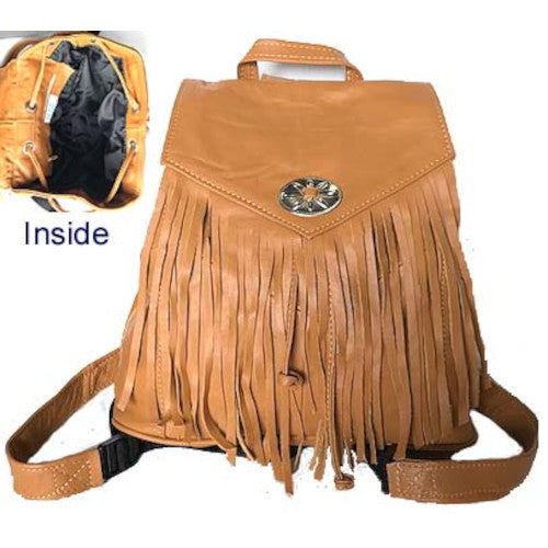 Fringe Leather Backpack SL608 – Alaska Leather