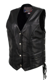Women's Vivacious Braided Leather Vest USA Made MLVSL5001