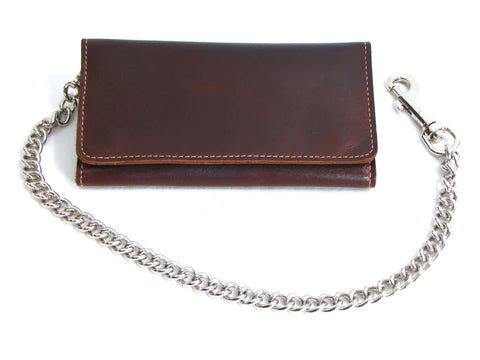 7" PREMIUM CREDIT CARD TRI-FOLD WALLET W/ CHAIN