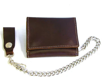 PREMIUM LARGE TRI-FOLD WALLET W/ CHAIN
