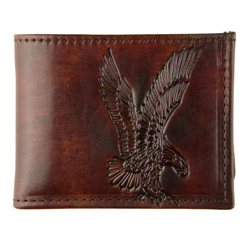 4" ANTIQUE FINISH BILLFOLD- FLYING EAGLE