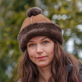 Elaine Sheepskin Hat w/o Puff - Stoney