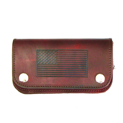6" Biker Wallet w/ U.S. Flag-Antique