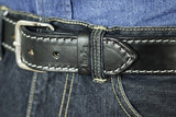 Ghosttown Leather Belt White Stitching