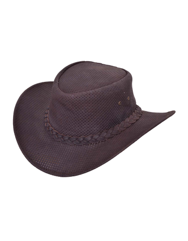 Ventilated Leather Outback Hat 9214