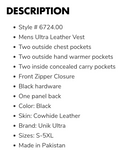 6724 CLEAN CUT LEATHER VEST