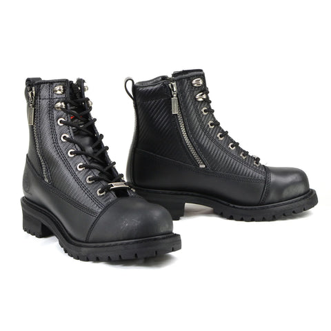 Men's Accelerator Black Leather Biker Boots