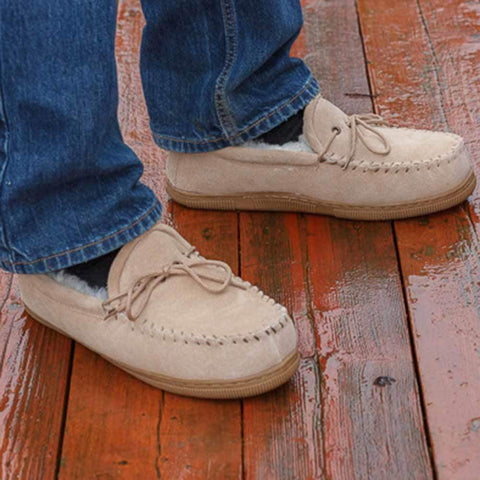 Men's Sheepskin Hardsole Moccasin Slipper