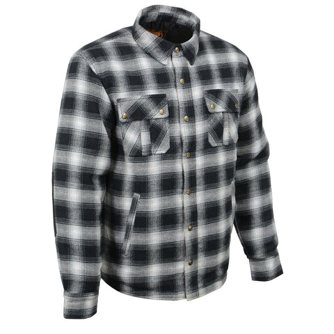 Plaid Mechanic Long Sleeve Flannel Biker Shirt MPM1638