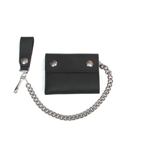 4" Oil Tanned Bi-Fold Chain Wallet