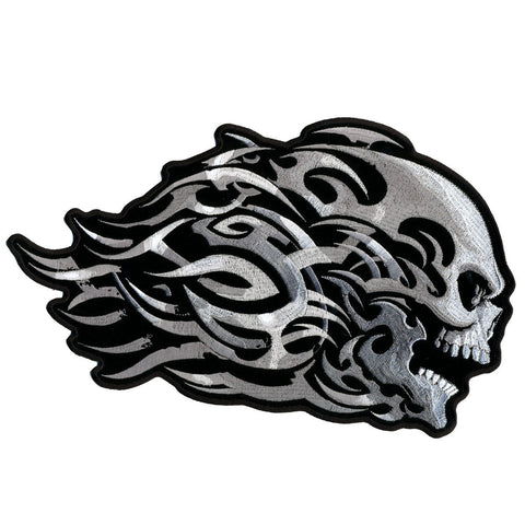 Head Butt Tribal Skull Embroidered Patch - 4" W x 3"
