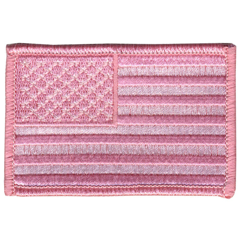 Pink American Flag Patch-3" X 2"