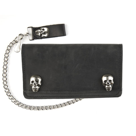 6" Biker Wallet Skull Snaps