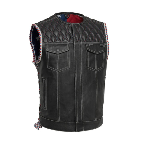 CAPTAIN PERFORATED MEN'S MOTERCYCLE LEATHER VEST