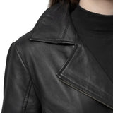 Joelene Asymmetrical Zipper Leather Jacket JML1408