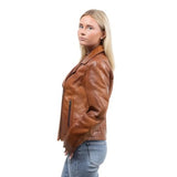 Joelene Asymmetrical Zipper Leather Jacket JML1408