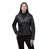Joelene Asymmetrical Zipper Leather Jacket JML1408