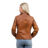 Joelene Asymmetrical Zipper Leather Jacket JML1408