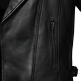 Joelene Asymmetrical Zipper Leather Jacket JML1408