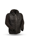 Kent - Men's Motorcycle Leather Vest with Sweatshirt