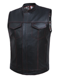 Men's Leather Club Vest Flannel Liner 6664