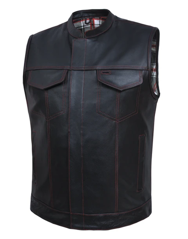 Men's Leather Club Vest Flannel Liner 6664