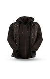 Kent - Men's Motorcycle Leather Vest with Sweatshirt