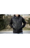 Kent - Men's Motorcycle Leather Vest with Sweatshirt